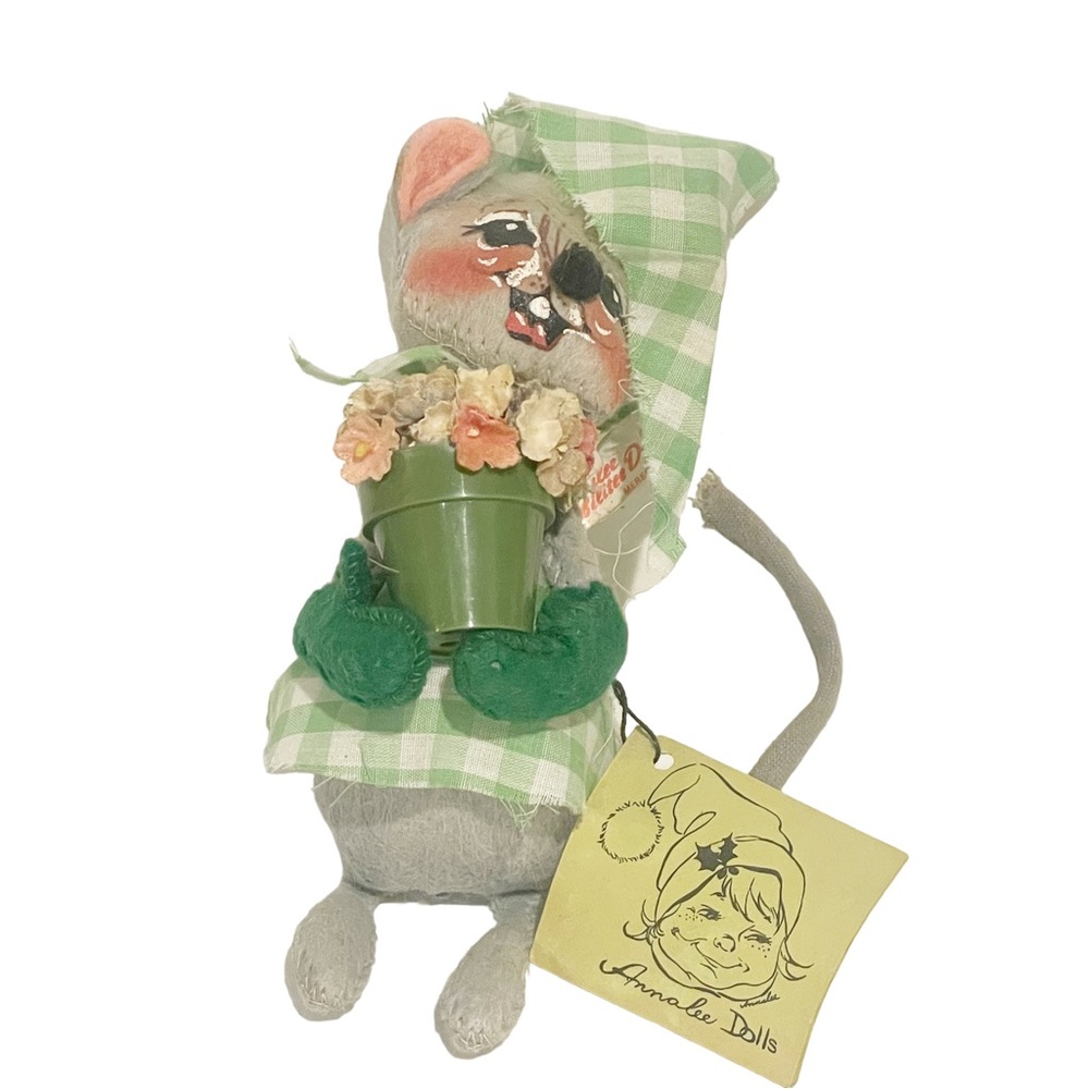 Annalee Mouse Mobiliteeβ Doll 6" Flowerpot 1977 Meredith NH USA NEW